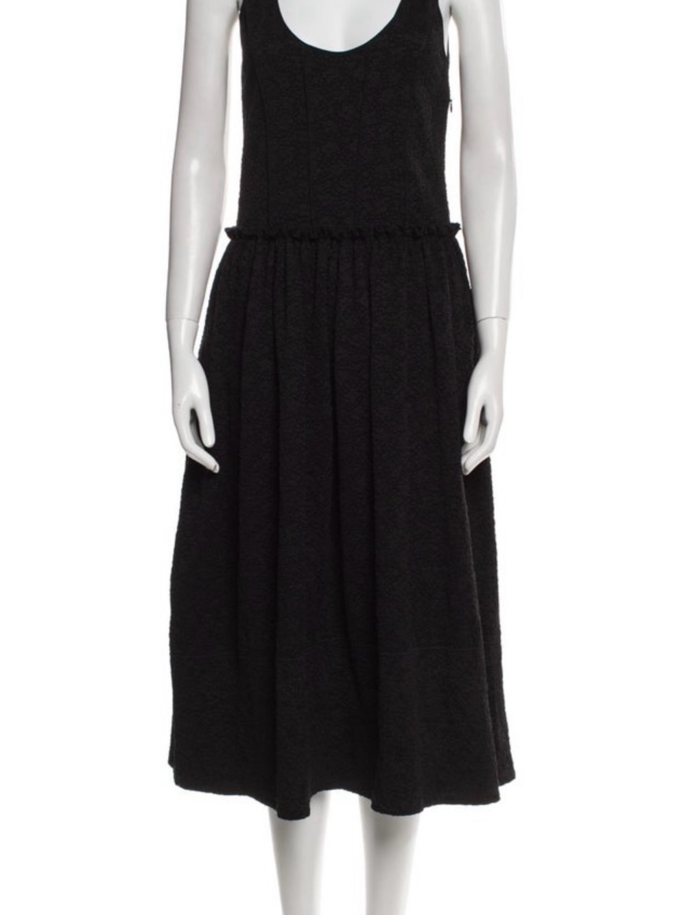 Opening Ceremony Black Sleeveless Scoop Neck Midi Dress